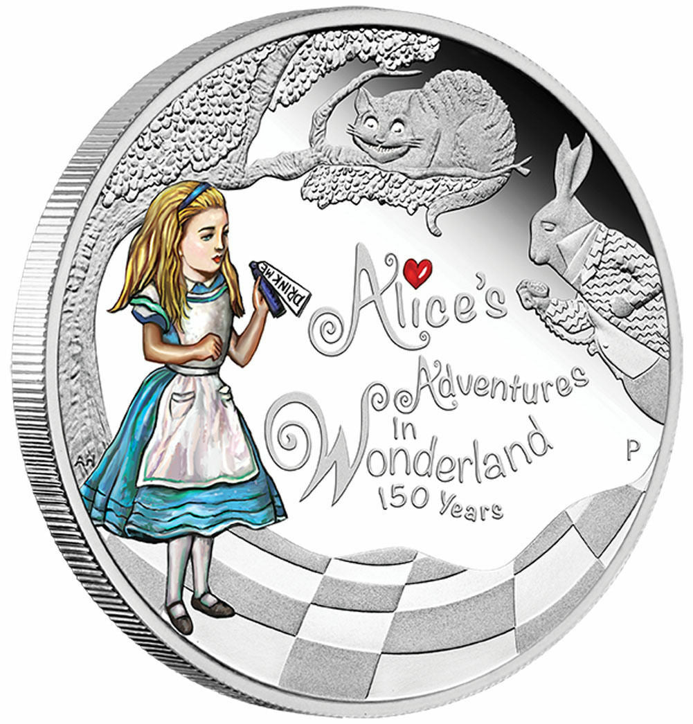 2015 150TH ANNIVERSARY OF ALICE'S ADVENTURES IN WONDERLAND 1OZ SILVER PROOF COIN