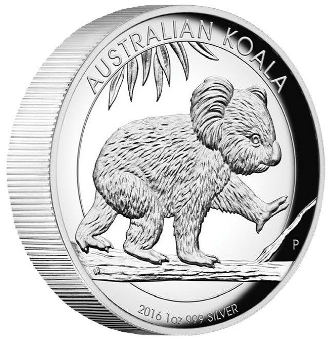 2016 Australian Koala 1 oz Dollar $1 Silver Proof High Relief Coin Australia