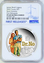 Load image into Gallery viewer, 2022 James Bond 007 Dr. NO SILVER PROOF Colored $1 1oz COIN NGC PF69 FR
