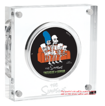 Load image into Gallery viewer, 2022 The Simpsons TREEHOUSE OF HORROR $1 1oz Silver COIN NGC MS69 Black Core
