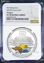 Load image into Gallery viewer, 2019 The Simpsons MAGGIE Simpson Proof $1 1oz Silver COIN NGC PF 70 PF70 Br LB
