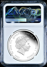 Load image into Gallery viewer, 2021 Queen Elizabeth Portrait on James Bond SILVER 1oz COIN $1 NGC PF70
