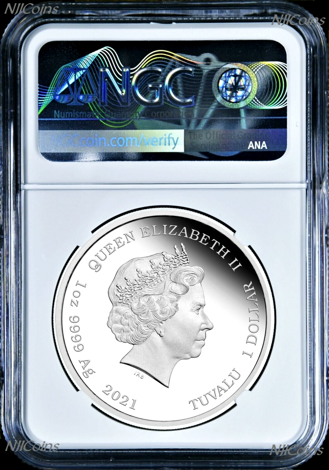 2021 Queen Elizabeth Portrait on James Bond SILVER 1oz COIN $1 NGC PF70