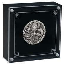 Load image into Gallery viewer, 2024 Year of the Dragon 2oz .9999 SILVER $2 Lunar ANTIQUED COIN &quot;P125&quot;
