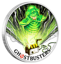 Load image into Gallery viewer, 2017 Perth Mint Tuvalu GHOSTBUSTERS SLIMER 1 oz SIlver Proof $1 Coin
