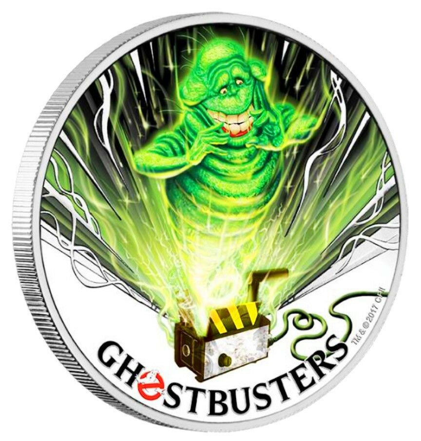 2017 Perth Mint Tuvalu GHOSTBUSTERS SLIMER 1 oz SIlver Proof $1 Coin