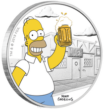 Load image into Gallery viewer, 2019 The Simpsons Homer Simpson Proof $1 1oz Silver COIN NGC PF 70 ER
