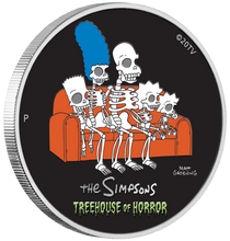 Load image into Gallery viewer, 2022 Simpsons Series TREEHOUSE OF HORROR 1oz $1 Silver .9999 Dollar Proof Coin
