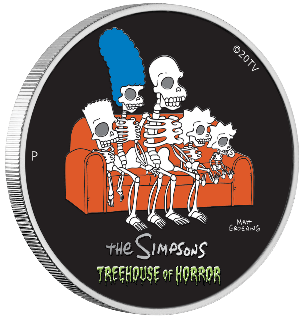 2022 Simpsons Series TREEHOUSE OF HORROR 1oz $1 Silver .9999 Dollar Proof Coin