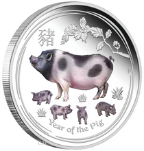 Load image into Gallery viewer, 2019 Australia Colored PROOF Silver Lunar Year of the PIG NGC PF70 1oz $1 Coin
