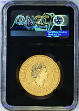 Load image into Gallery viewer, 2022 Australia Bullion 1oz .9999 GOLD Kangaroo NGC MS70 $100 Coin FR Black Core
