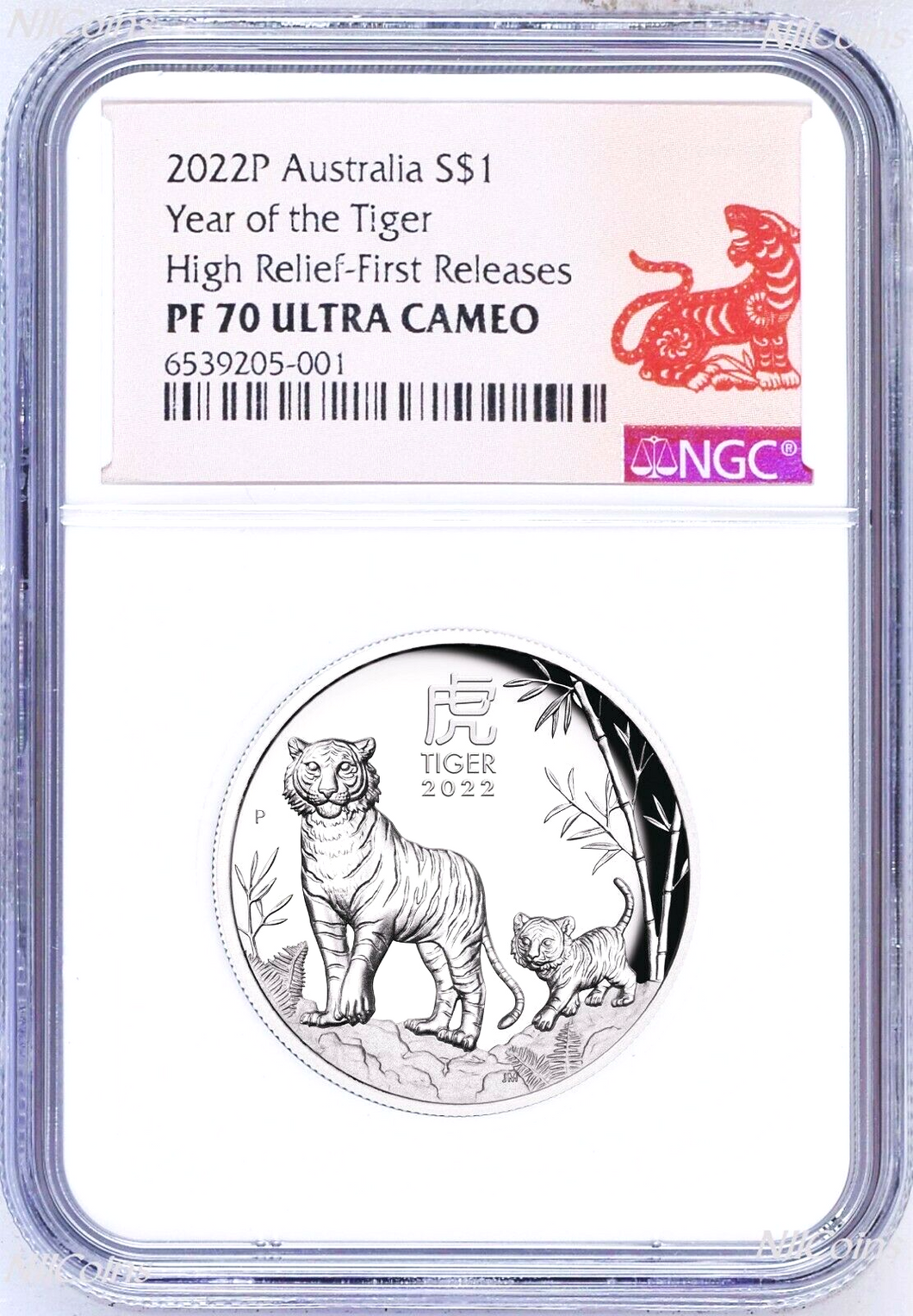 2022 Australia Lunar Year Of The TIGER High Relief 1oz Silver Coin NGC PF70 FR