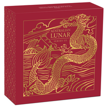 Load image into Gallery viewer, 2024 Australia PROOF 1oz GOLD Lunar Year of the DRAGON NGC PF70 UC $100 Coin FR
