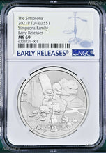 Load image into Gallery viewer, 2021 Simpsons Family Simpson $1 1oz .9999 Silver COIN NGC MS69 ER
