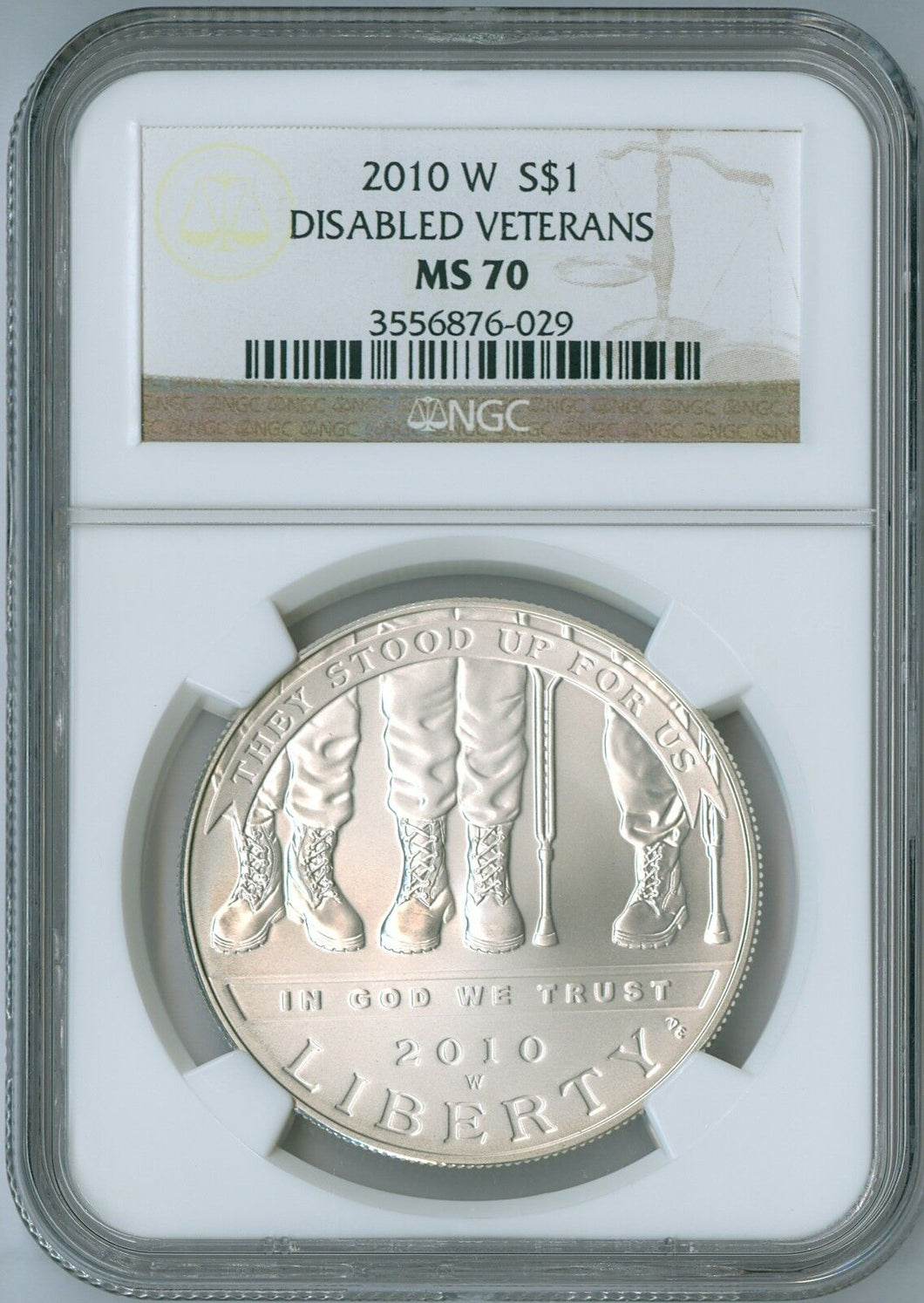2010 Disabled American Veterans Commemorative Coin $1 NGC MS 70 MS70