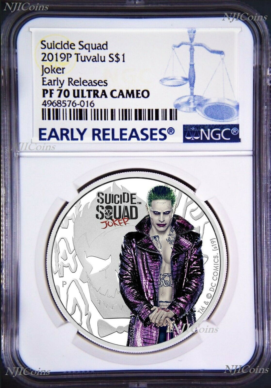 2019 Suicide Squad - Joker Proof $1 1oz Silver COIN NGC PF 70 ER