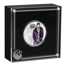 Load image into Gallery viewer, 2019 SUICIDE SQUAD – JOKER $1 1oz .9999 SILVER PROOF COLORIZED COIN
