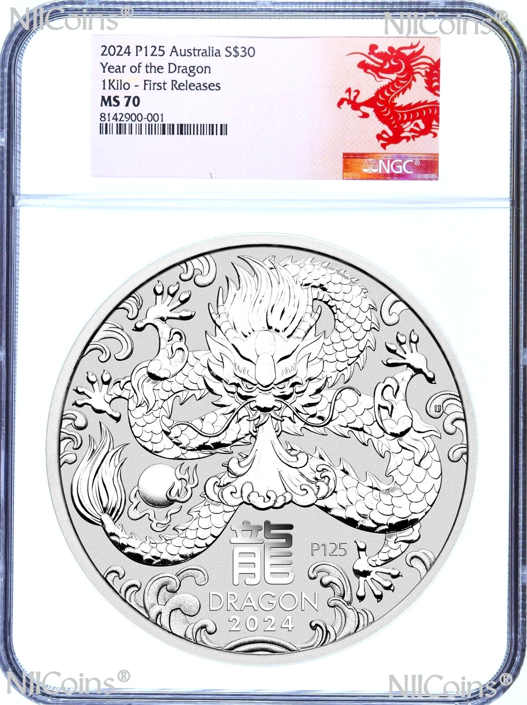 2024 Lunar Year of the DRAGON 1 Kilo Bullion Silver $30 Coin NGC MS70 FR