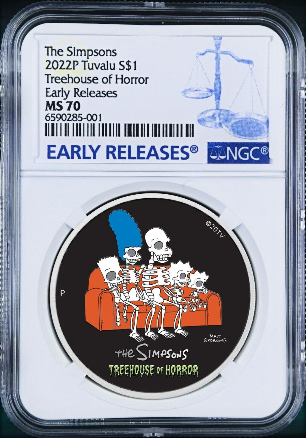 2022 The Simpsons Series TREEHOUSE OF HORROR $1 1oz Silver COIN NGC MS70 ER
