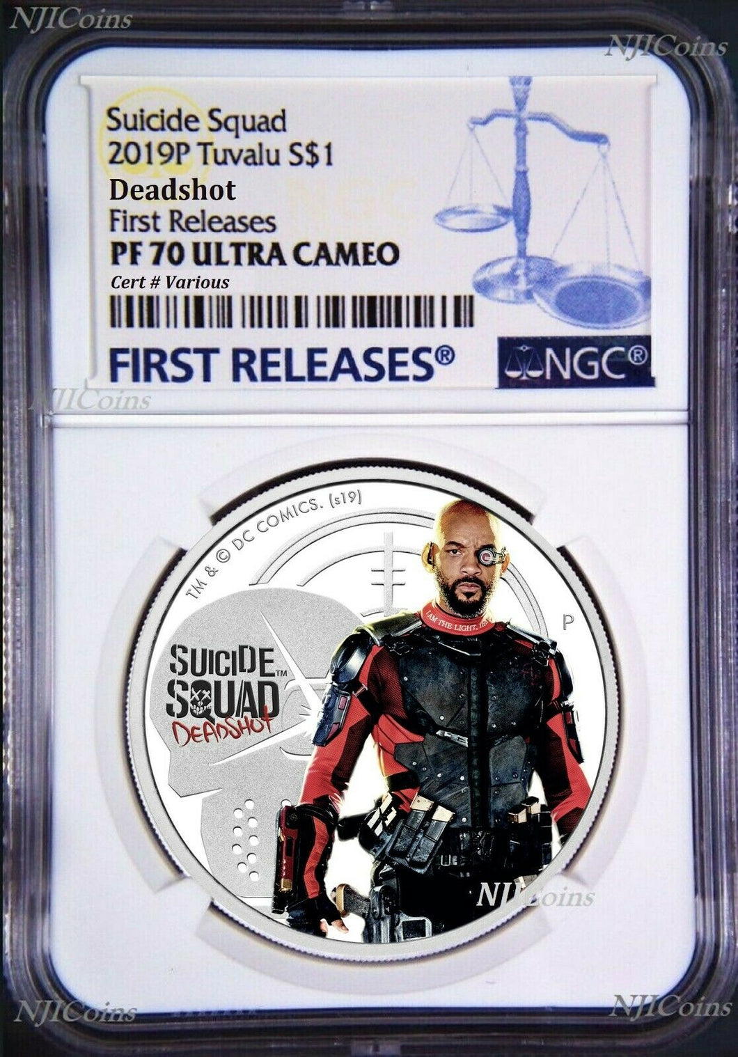 2019 Suicide Squad - Deadshot Proof $1 1oz Silver COIN NGC PF 70 FR