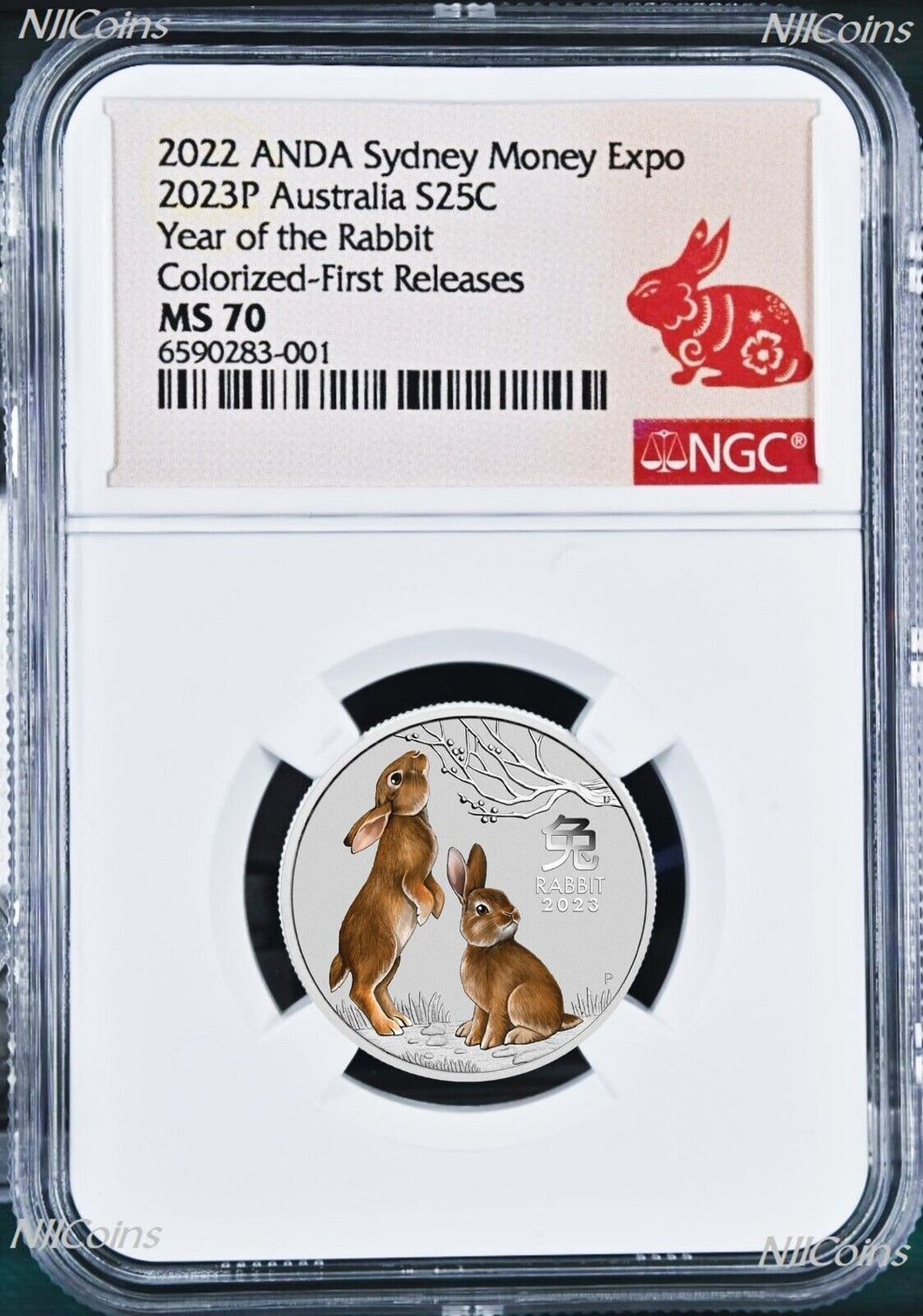 RARE 2022 Silver Sydney ADNA Expo Lunar 2023 Year of the Rabbit 1/4oz NGC MS70 F