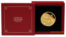 Load image into Gallery viewer, 2024 Australia PROOF 1oz GOLD Lunar Year of the DRAGON NGC PF70 UC $100 Coin FR
