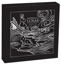 Load image into Gallery viewer, 2023 Year of the Rabbit 1 KILO 9999 SILVER COIN AUSTRALIA w/ 1g Gold Privy Mark
