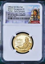 Load image into Gallery viewer, 2022 S Sacagawea PROOF $1 Ely S. Parker ER NGC PF69 *10-clad-coin-set* Version
