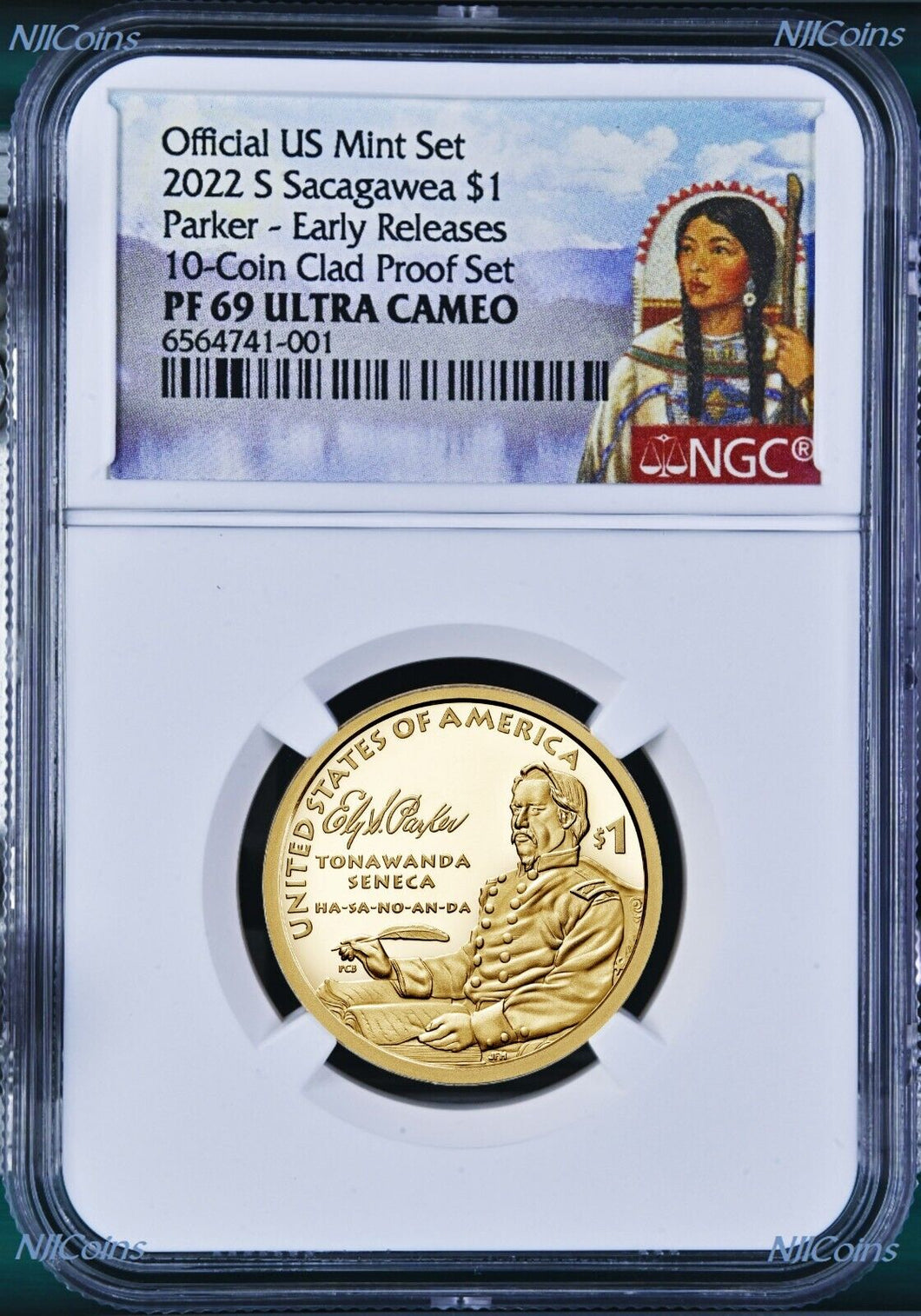 2022 S Sacagawea PROOF $1 Ely S. Parker ER NGC PF69 *10-clad-coin-set* Version