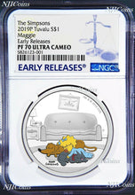 Load image into Gallery viewer, 2019 The Simpsons MAGGIE Simpson Proof $1 1oz Silver COIN NGC PF 70 ER PF70
