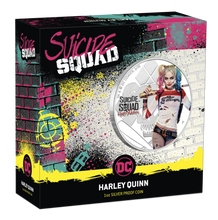 Load image into Gallery viewer, 2019 SUICIDE SQUAD – Harley Quinn $1 1oz .9999 SILVER PROOF COLORIZED COIN
