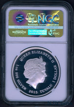 Load image into Gallery viewer, 2015 150th Ann. Alice&#39;s Adventures in Wonderland 1 oz Silver $1 coin NGC PF70
