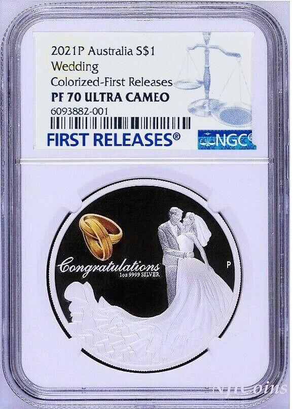 2021 P AUSTRALIA Wedding 1oz SILVER PROOF COIN NGC PF70 UC FR