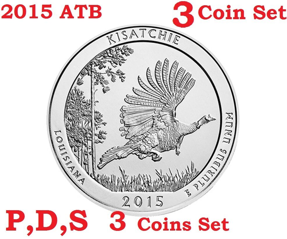 2015 P D S 3 Quarters set America the Beautiful Kisatchie National Forest coin