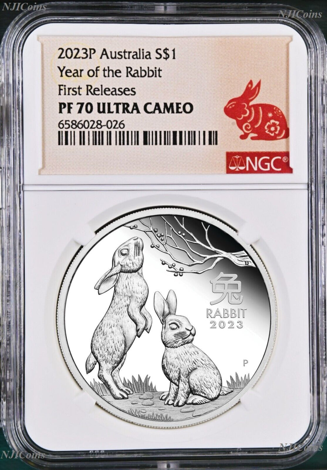2023 Australia PROOF Silver Lunar Year of the Rabbit NGC PF70 1oz $1 Coin FR
