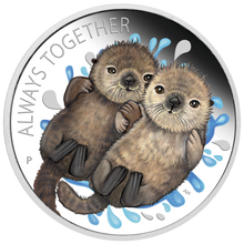 Load image into Gallery viewer, Tuvalu 2020 Always Together Otter Couple Half Dollar Silver Coin Proof
