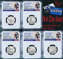 Load image into Gallery viewer, First Day of Issue 5-coin PF70 Set 2022S NGC American Women CLAD QUARTER w/COA
