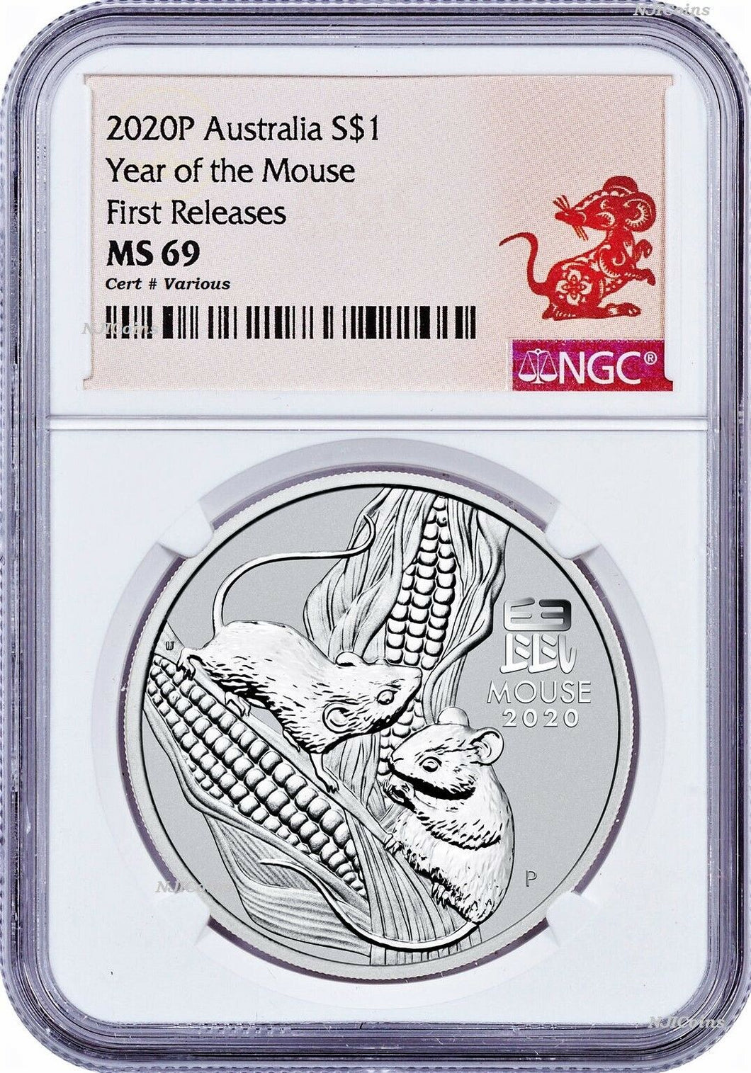 2020 P Australia Silver Lunar Year of the MOUSE NGC MS 69 1oz Coin FR Series III