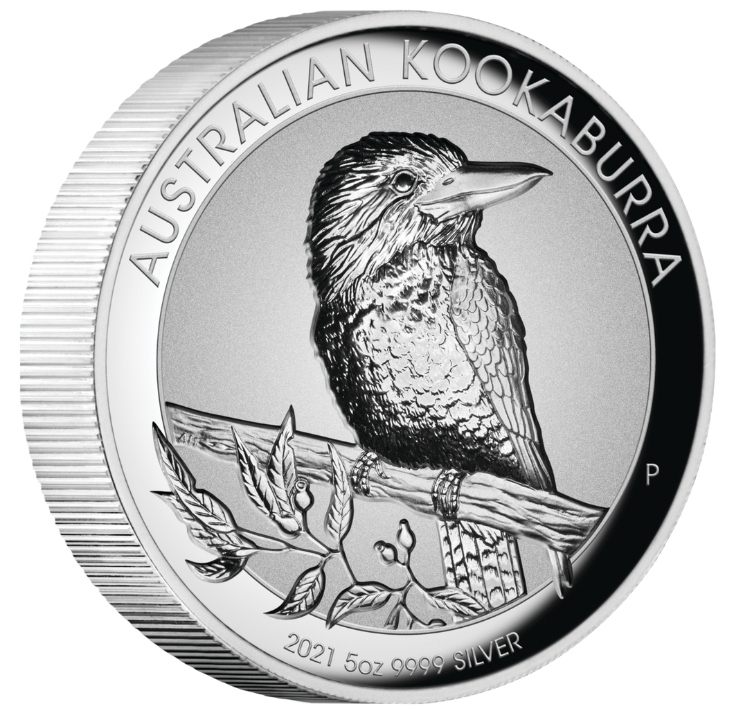 Australian First Incused Kookaburra 2021 5oz .9999 Silver $8 High Relief Coin
