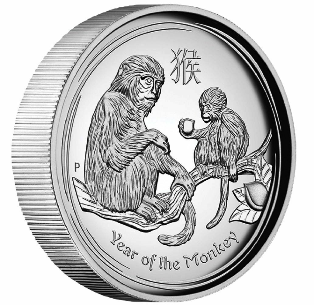 AUSTRALIAN 2016 Lunar Year of the Monkey 1OZ SILVER HIGH RELIEF COIN Australia