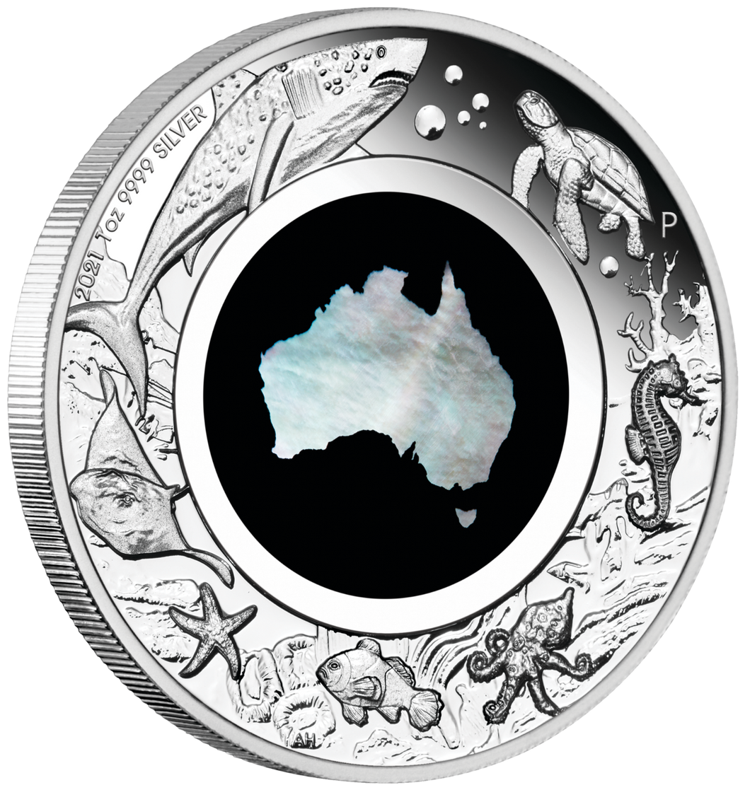 Australian 2021 1oz Silver Proof $1 MOTHER OF PEARL Coin Great Southern Land