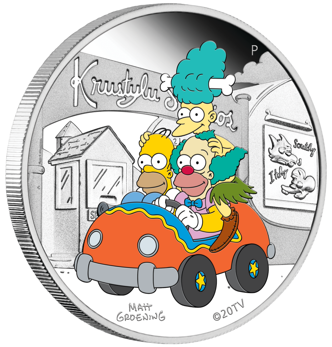 2022 Simpsons Series KRUSTY LU STUDIOS 1oz $1 Silver .9999 Dollar Proof Coin