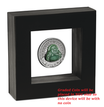 Load image into Gallery viewer, 2019 P Tuvalu Laughing Buddha ANTIQUED 1oz Silver $1 COIN NGC MS70 Natural Jade
