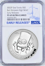 Load image into Gallery viewer, 2022 HIGH RELIEF Simpsons Bart Simpson Proof $2 2oz Silver COIN NGC PF69 ER

