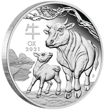 Load image into Gallery viewer, 2021 Australia PROOF Lunar Year of the Ox 1oz Silver $1 Coin Series3
