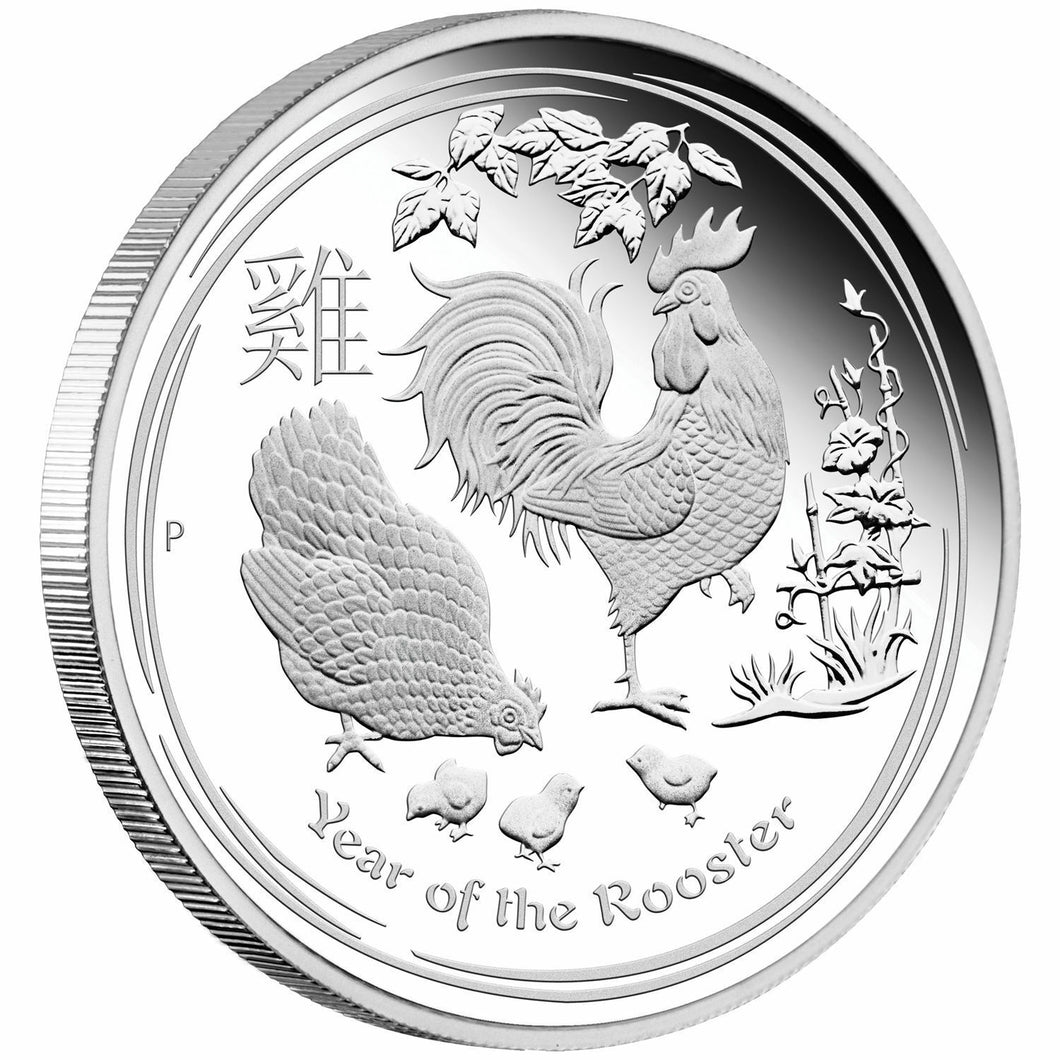2017 Australia Lunar Year of the Rooster PROOF 1/2 oz SIlver half dollar Coin