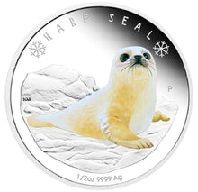 Load image into Gallery viewer, 2017 Polar Babies Harp Seal Tuvalu 1/2oz Silver Proof 50c Half Dollar Coin
