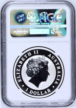 Load image into Gallery viewer, 2017 P Berlin Show Australia COLORED Kookaburra Silver NGC MS 70 1oz $1 Coin ER
