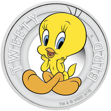 Load image into Gallery viewer, 2018 Tuvalu LOONEY TUNES – TWEETY BIRD 1/2oz SILVER Half Dollar PROOF COIN
