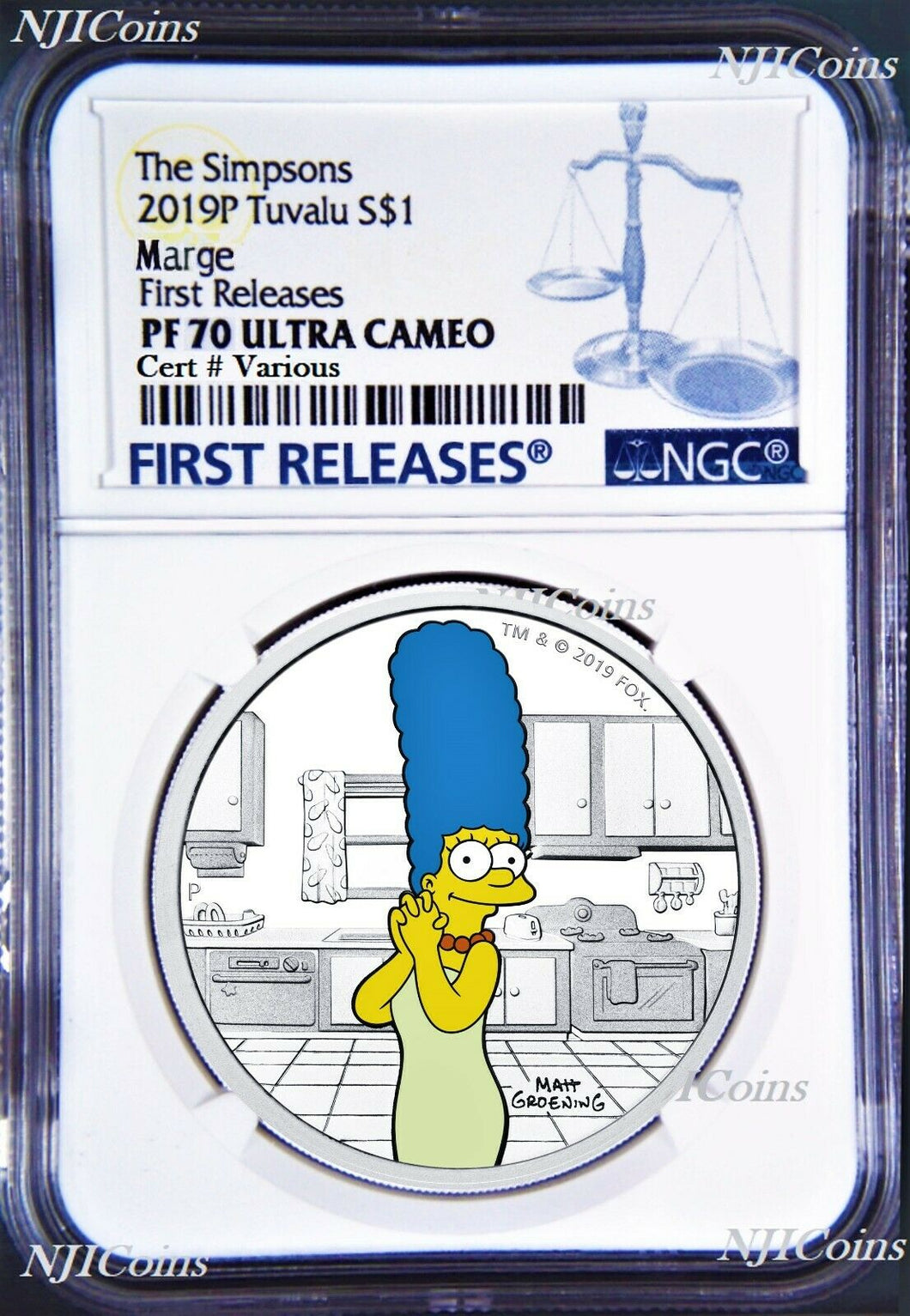 2019 The Simpsons MARGE Simpson Proof $1 1oz Silver COIN NGC PF 70 FR PF70